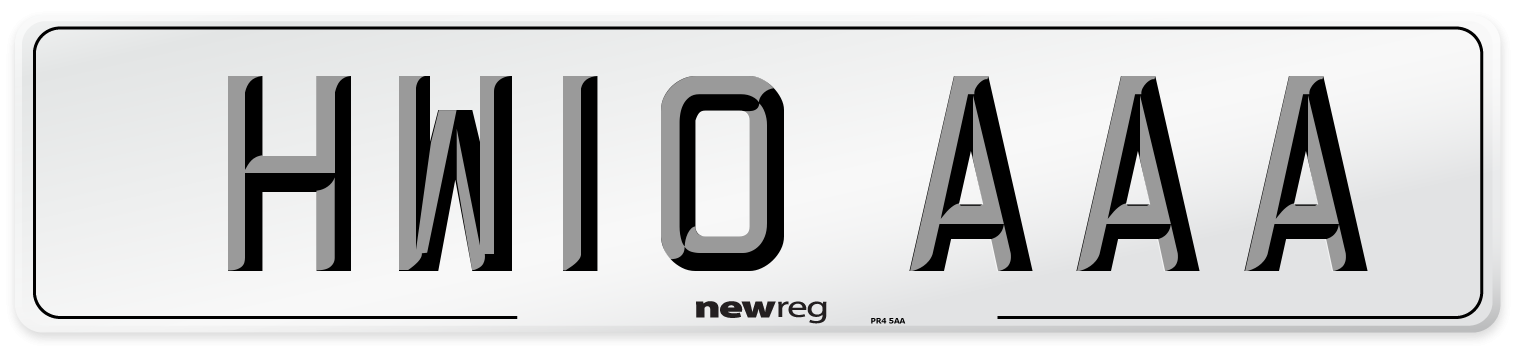 HW10 AAA Front Number Plate