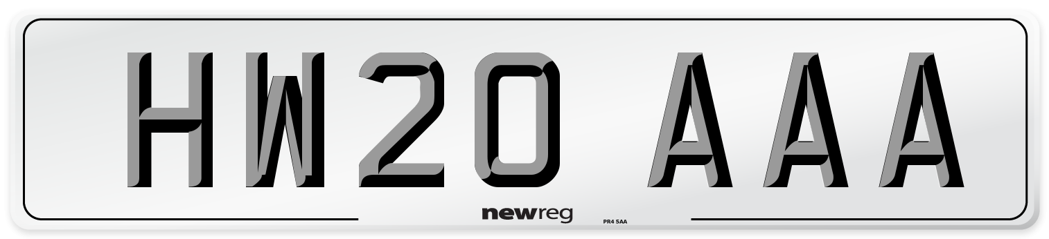 HW20 AAA Front Number Plate