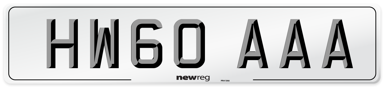 HW60 AAA Front Number Plate