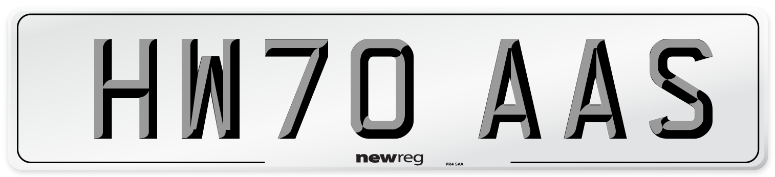 HW70 AAS Front Number Plate