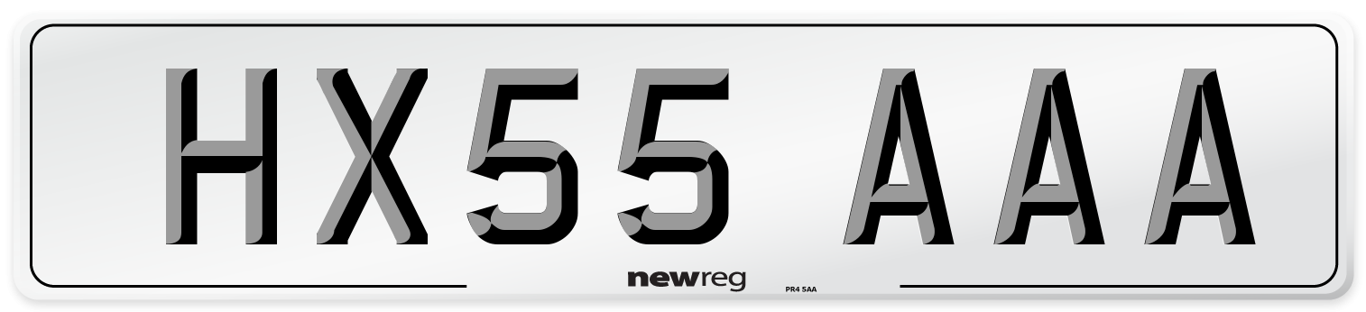 HX55 AAA Front Number Plate