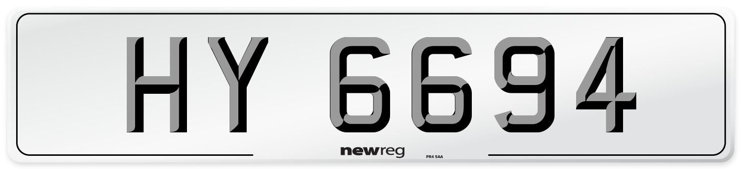 HY 6694 Front Number Plate