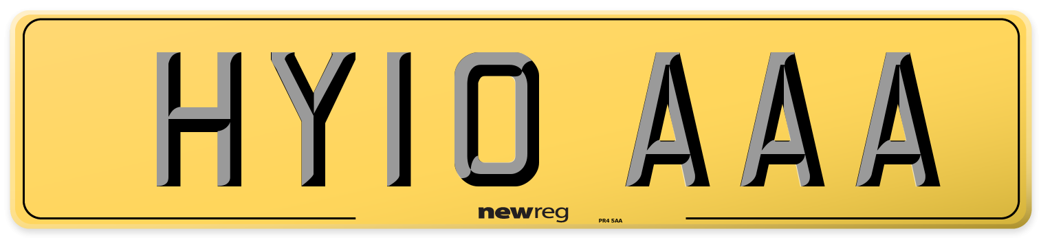 HY10 AAA Rear Number Plate