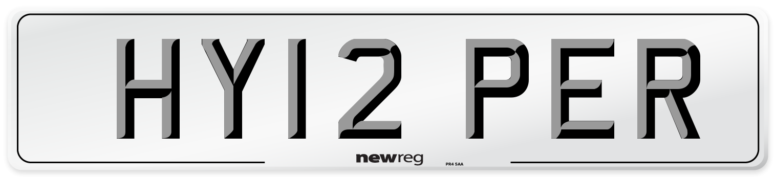 HY12 PER Front Number Plate
