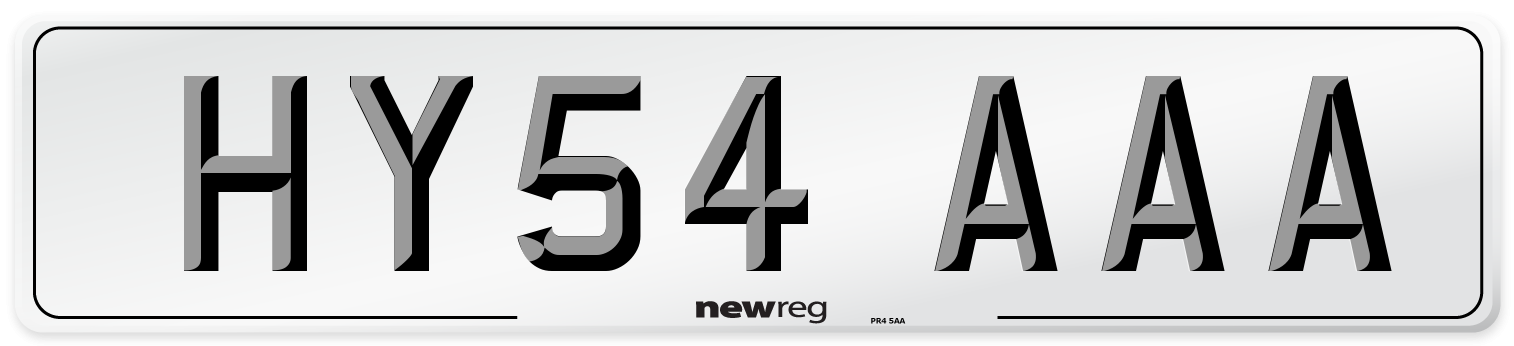 HY54 AAA Front Number Plate
