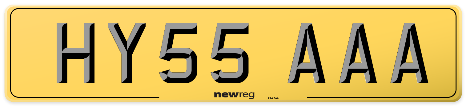 HY55 AAA Rear Number Plate