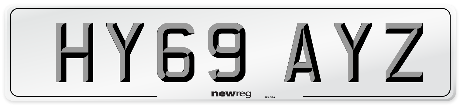 HY69 AYZ Front Number Plate