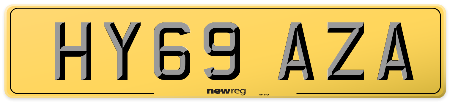 HY69 AZA Rear Number Plate