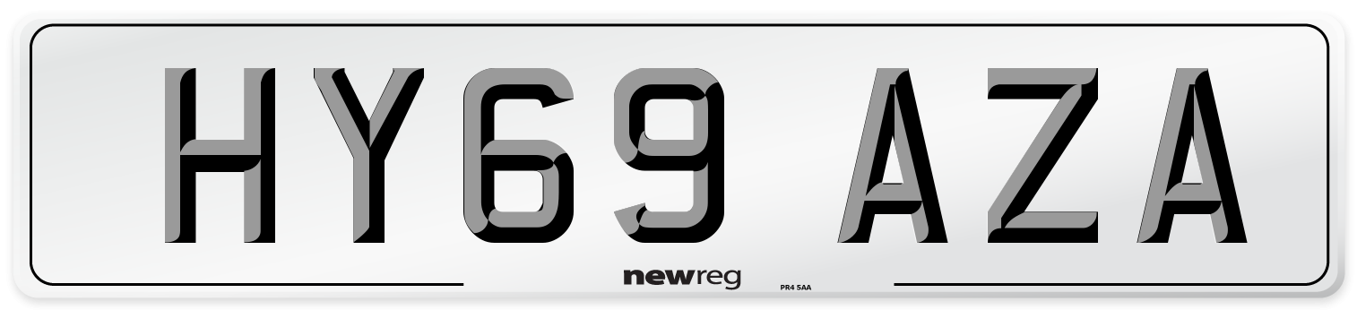 HY69 AZA Front Number Plate