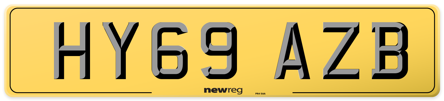 HY69 AZB Rear Number Plate