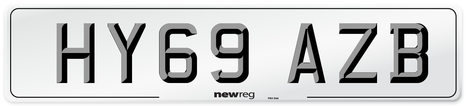 HY69 AZB Front Number Plate