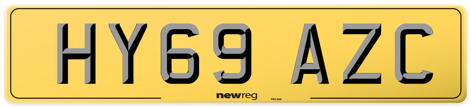 HY69 AZC Rear Number Plate