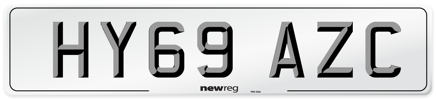 HY69 AZC Front Number Plate