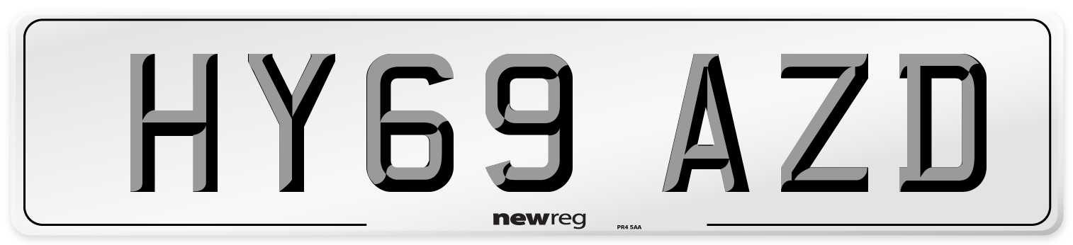 HY69 AZD Front Number Plate