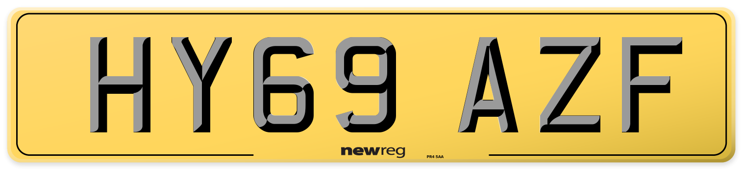HY69 AZF Rear Number Plate