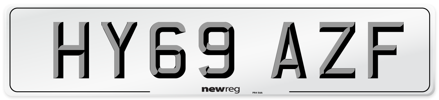 HY69 AZF Front Number Plate