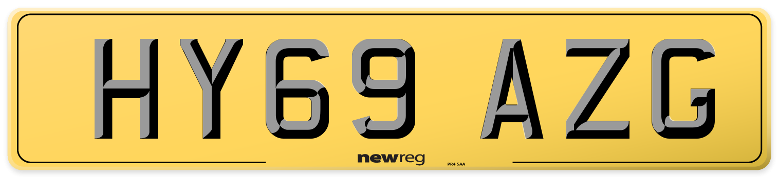 HY69 AZG Rear Number Plate