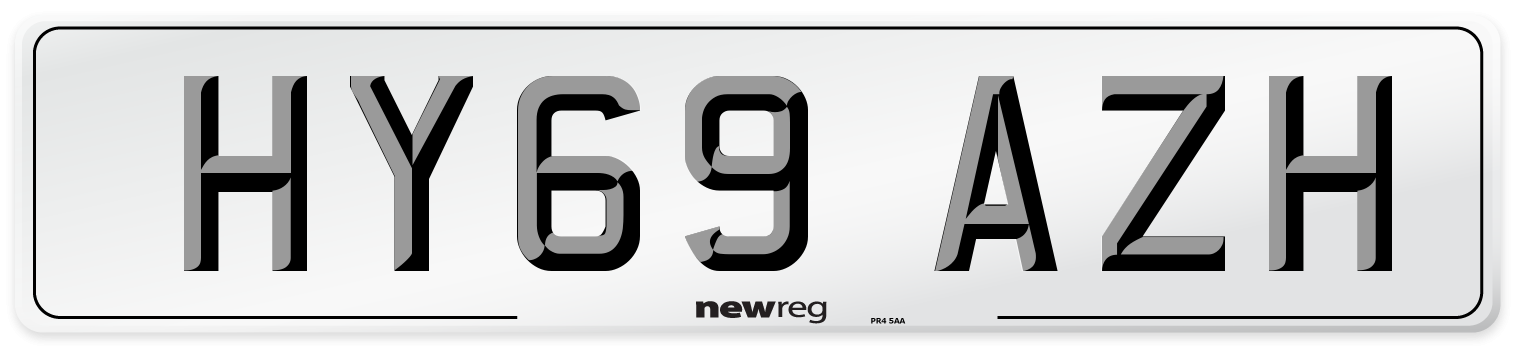HY69 AZH Front Number Plate