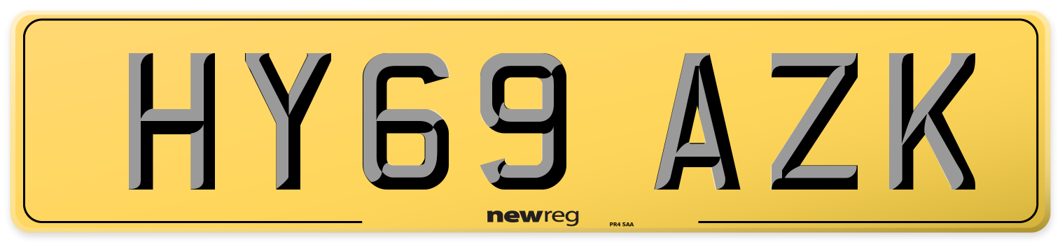 HY69 AZK Rear Number Plate
