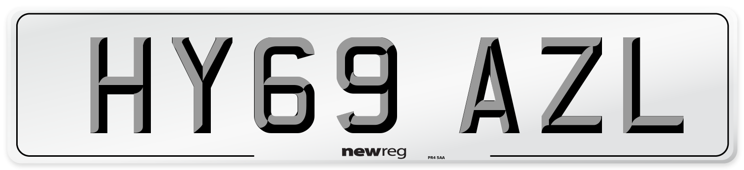 HY69 AZL Front Number Plate