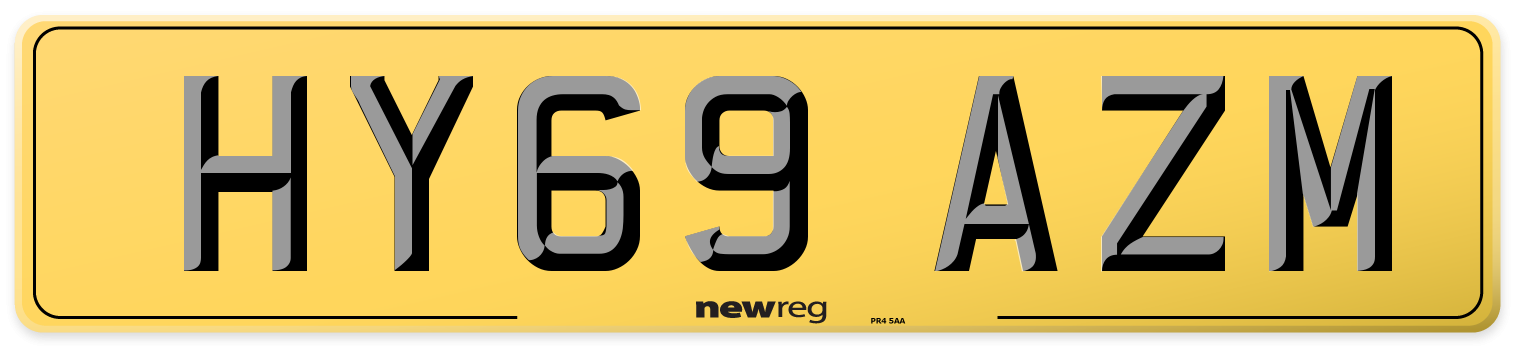 HY69 AZM Rear Number Plate