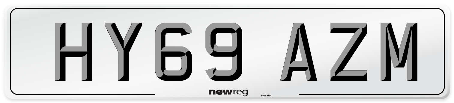 HY69 AZM Front Number Plate