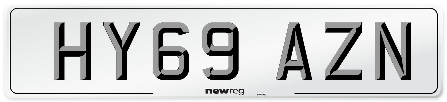 HY69 AZN Front Number Plate