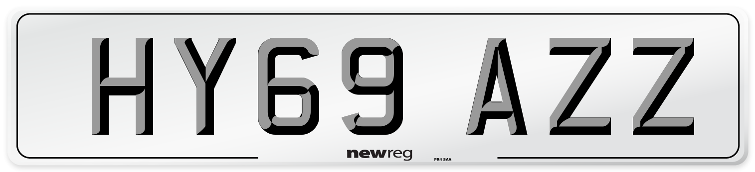 HY69 AZZ Front Number Plate