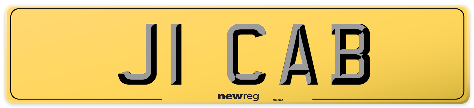J1 CAB Rear Number Plate