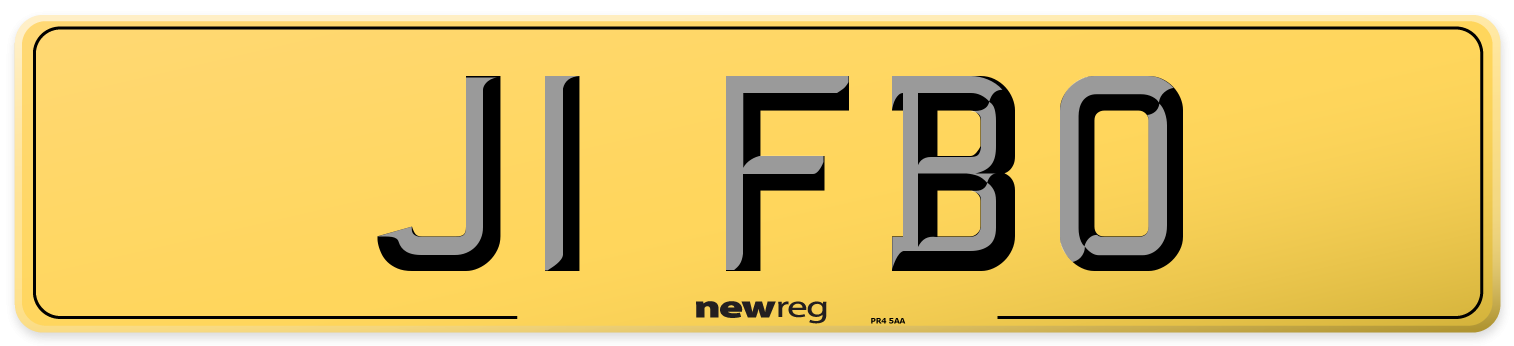 J1 FBO Rear Number Plate
