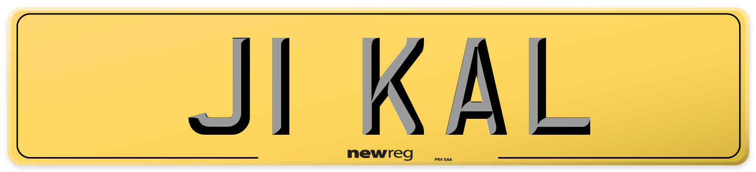 J1 KAL Rear Number Plate