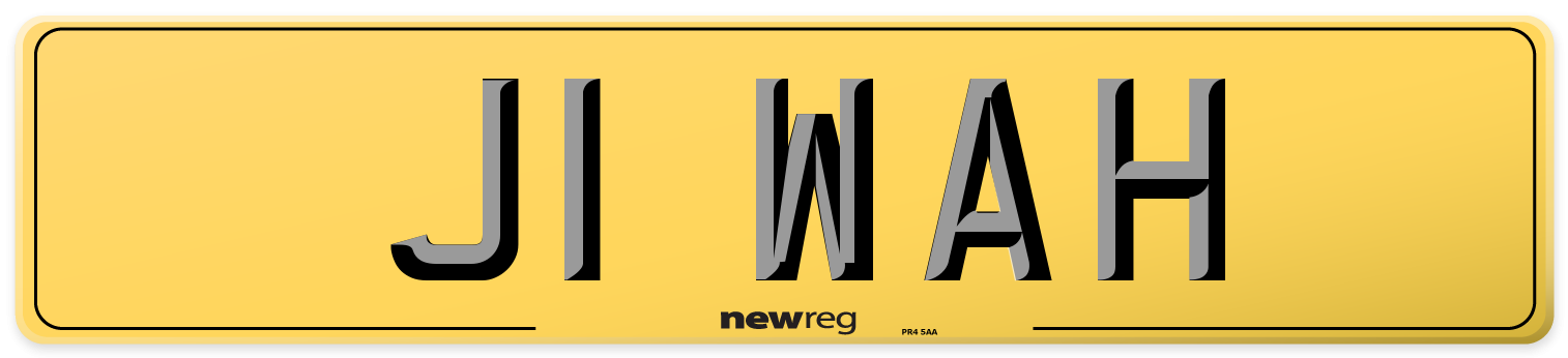 J1 WAH Rear Number Plate