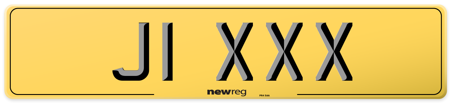 J1 XXX Rear Number Plate