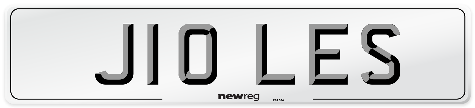 J10 LES Front Number Plate