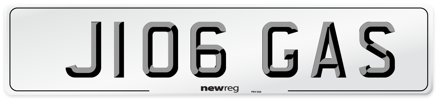 J106 GAS Front Number Plate