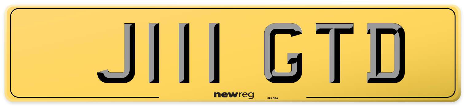 J111 GTD Rear Number Plate