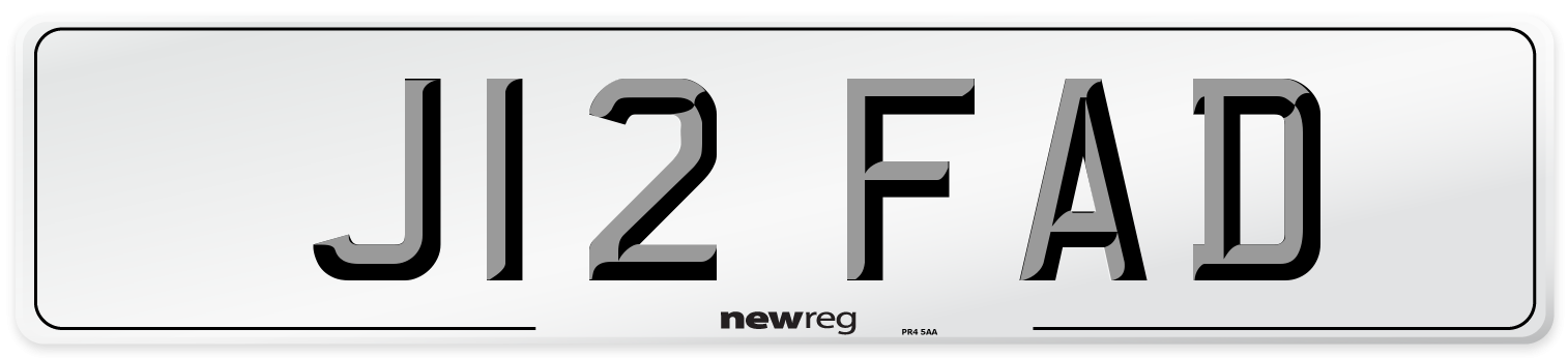 J12 FAD Front Number Plate