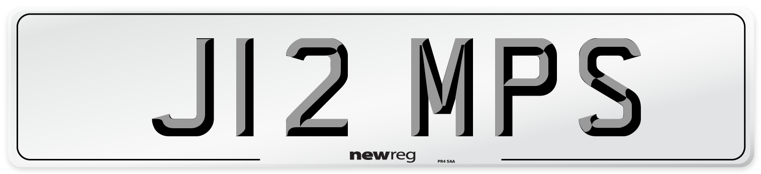 J12 MPS Front Number Plate