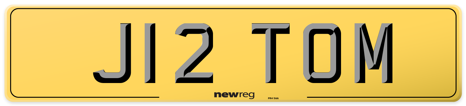 J12 TOM Rear Number Plate