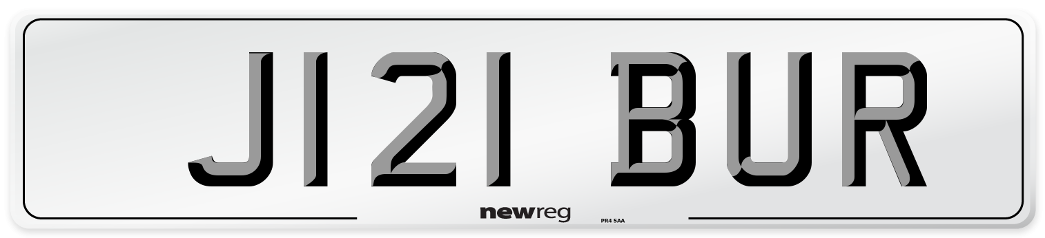 J121 BUR Front Number Plate