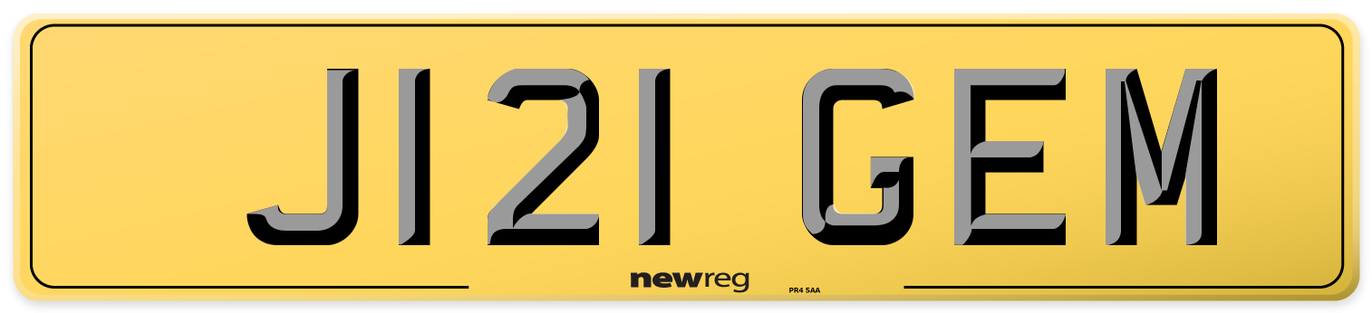 J121 GEM Rear Number Plate