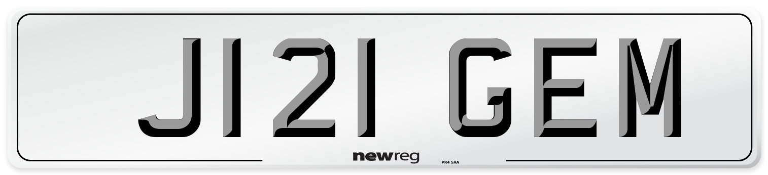 J121 GEM Front Number Plate