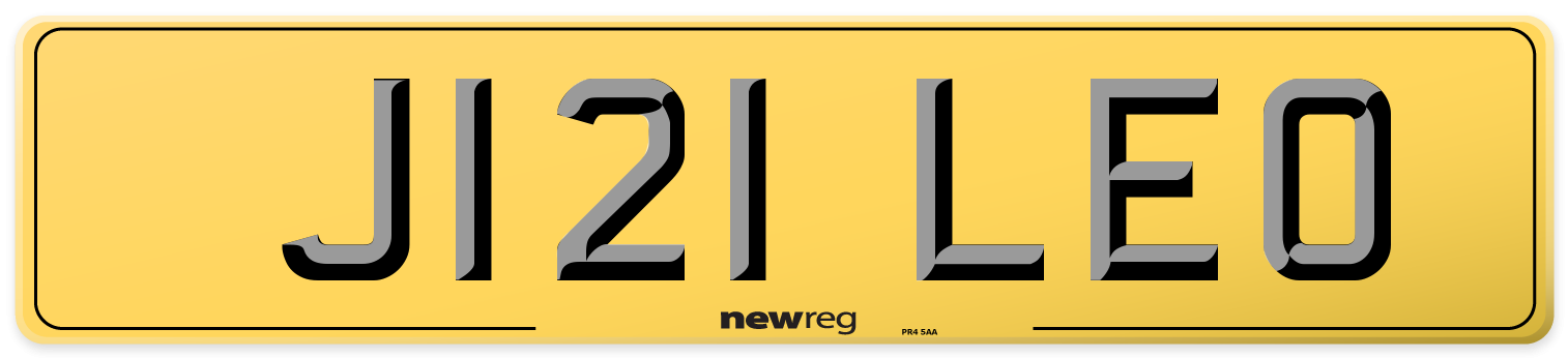 J121 LEO Rear Number Plate