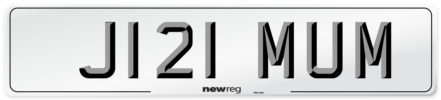 J121 MUM Front Number Plate