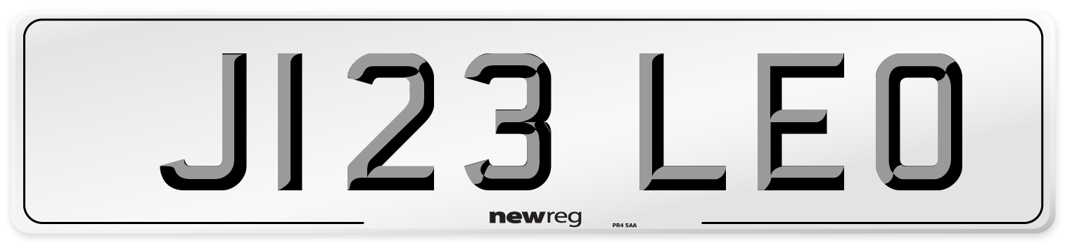 J123 LEO Front Number Plate