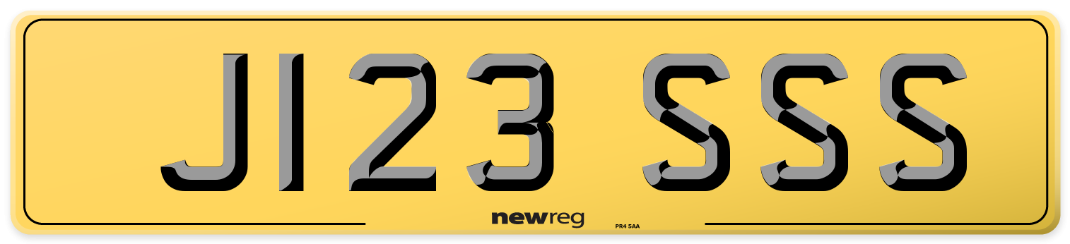 J123 SSS Rear Number Plate