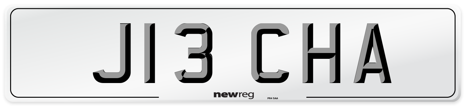 J13 CHA Front Number Plate