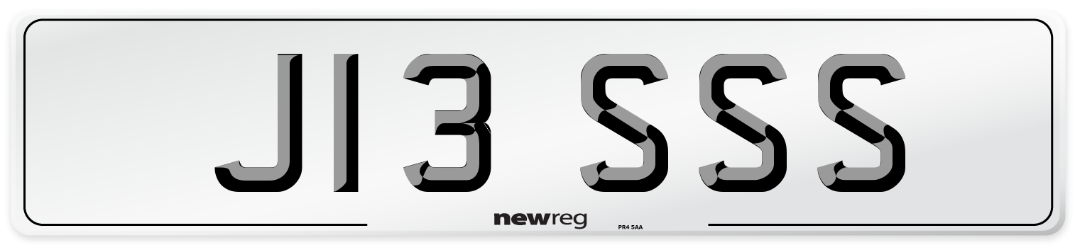 J13 SSS Front Number Plate