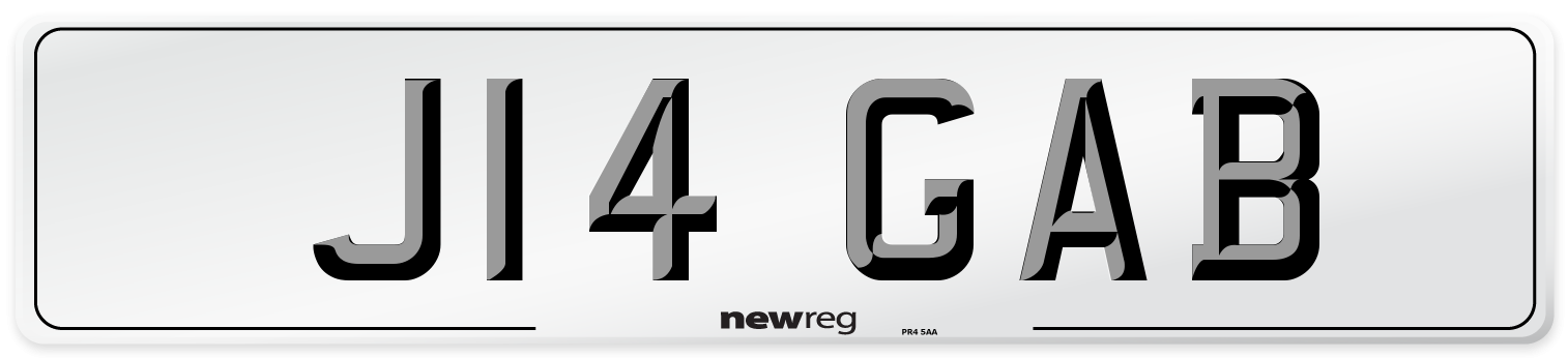 J14 GAB Front Number Plate
