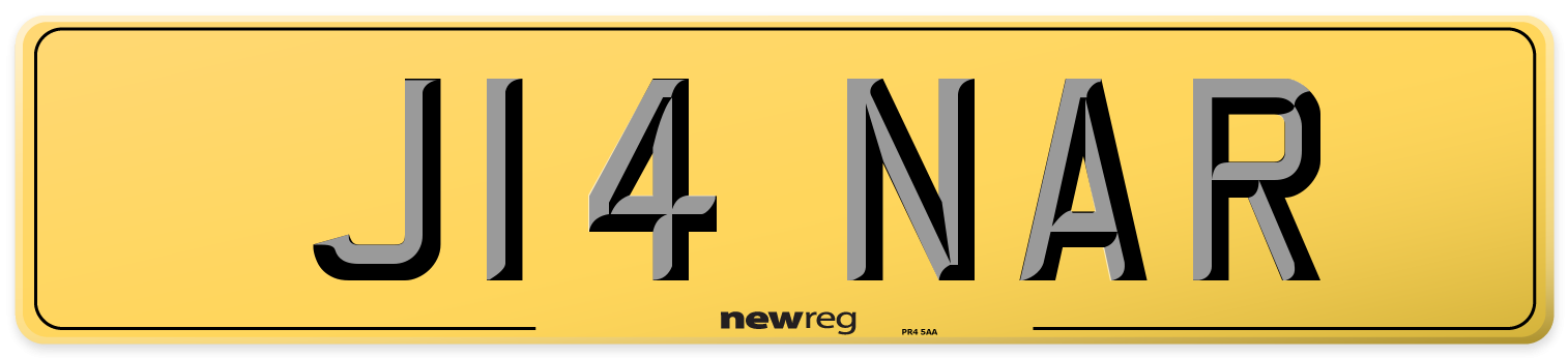 J14 NAR Rear Number Plate